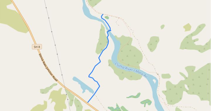 Map of walk to Horseshoe Bend out to State Highway 8